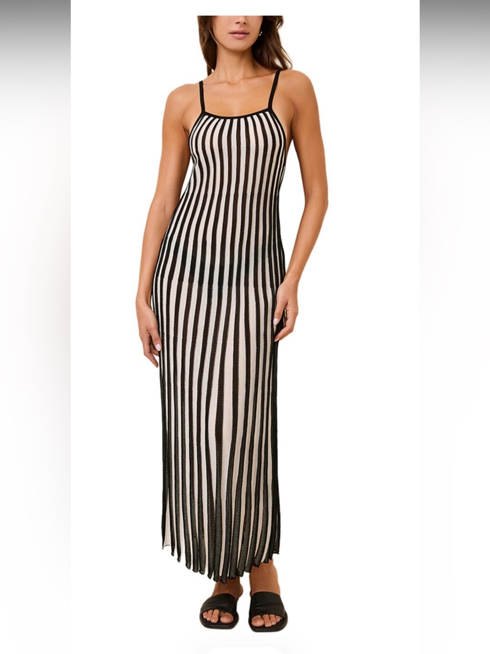 NWT SOLID & STRIPED Black and White Striped Maxi Slip Dress